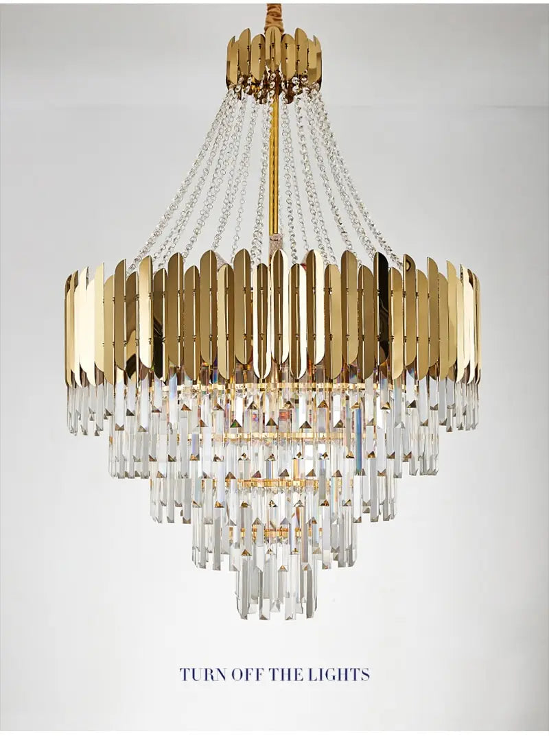 Avah - Gold Large Crystal Chandelier