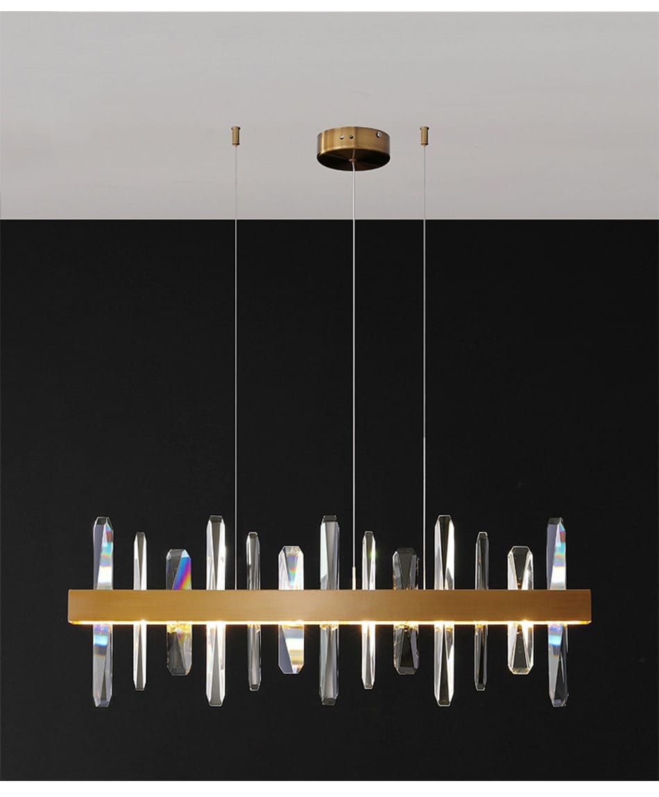 Kyala - Modern Rectangle Gold Crystal Chandelier