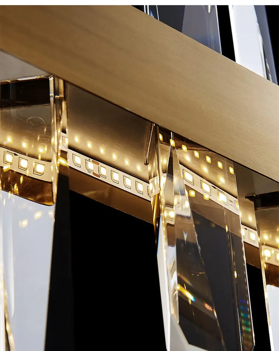 Kyala - Modern Rectangle Gold Crystal Chandelier