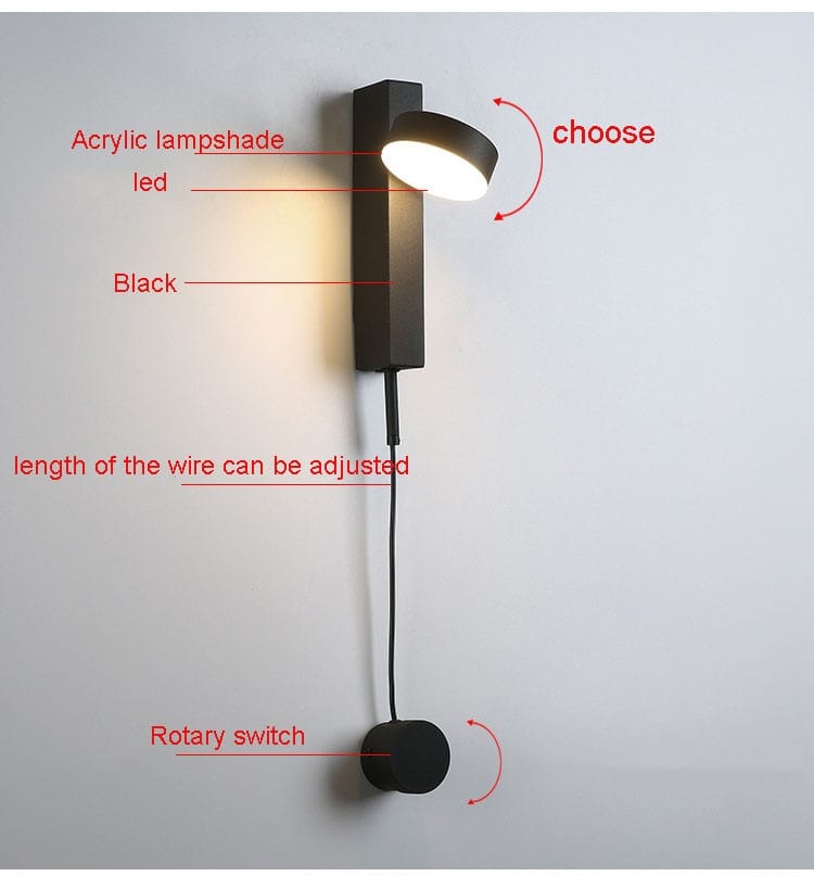 Modern LED Wall Lamps with Rotation Sconce Light for Bedside