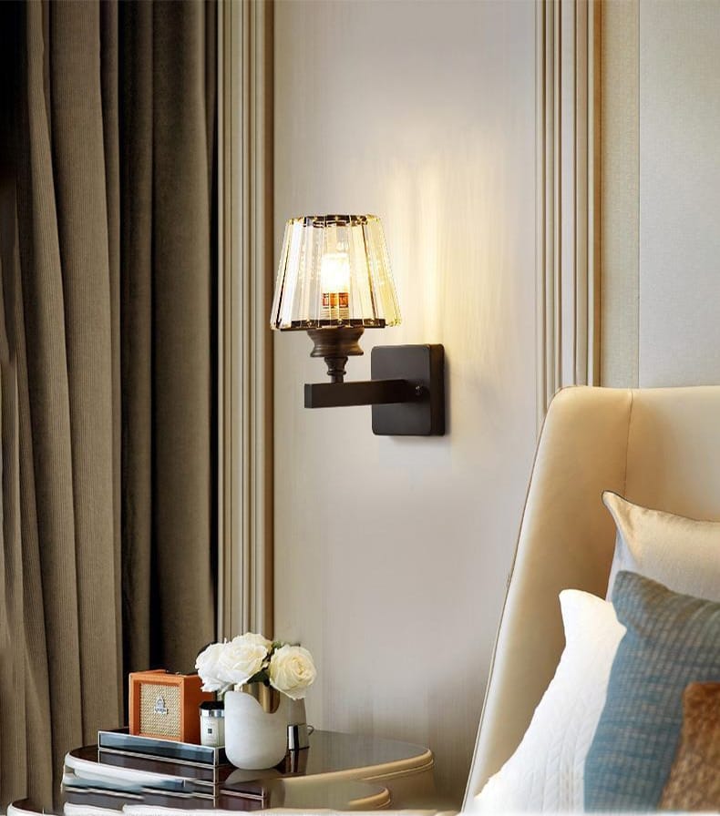 Modern Minimalist Wall Lamp with Glass Shade for Bedside