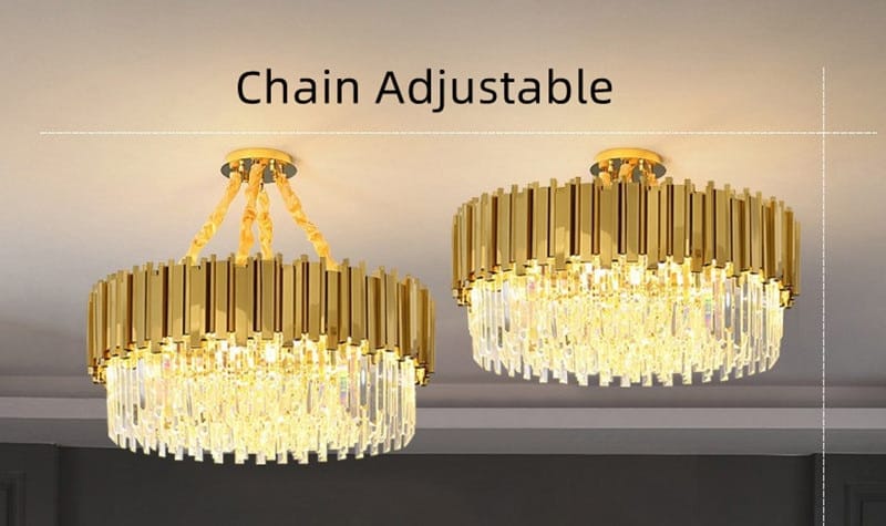 Astrid - Gold chandelier with K9 crystals
