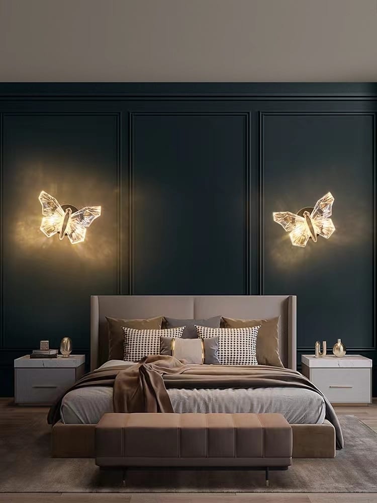 Nordic Creative Luxury Butterfly wall lamp for Bedroom