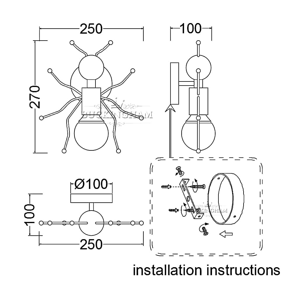 Modern Creative Minimalism Metal Robot Ants Lamps for Kids