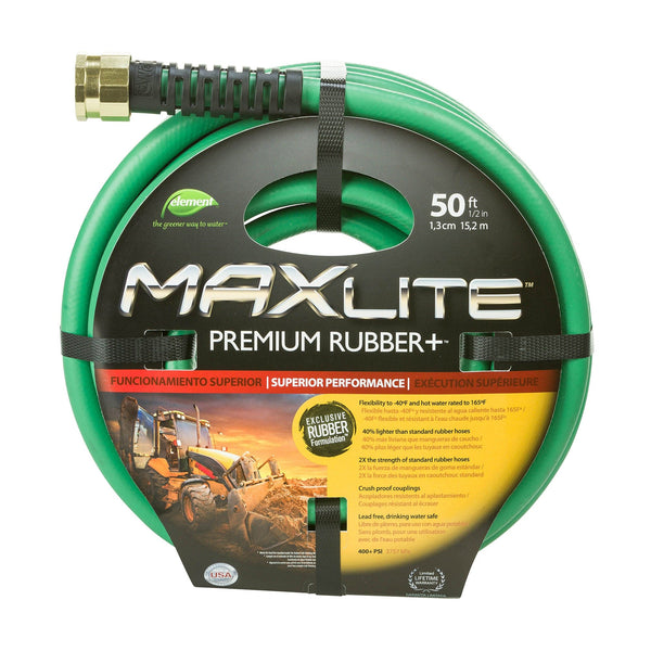 Home Gardener 1/2x50' Maxlite Green Rubber Garden Hose