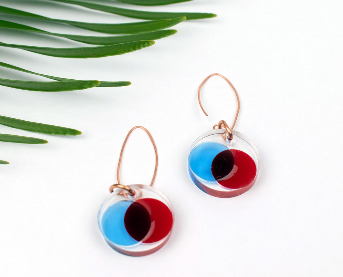 Red & Blue Dot Earrings