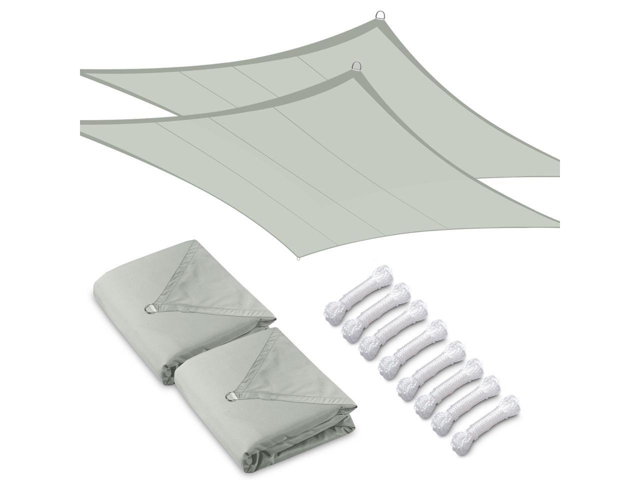 16x16 Ft 97% UV Block Square Sun Shade Sail Top Canopy Outdoor Patio Yard 2 Pack
