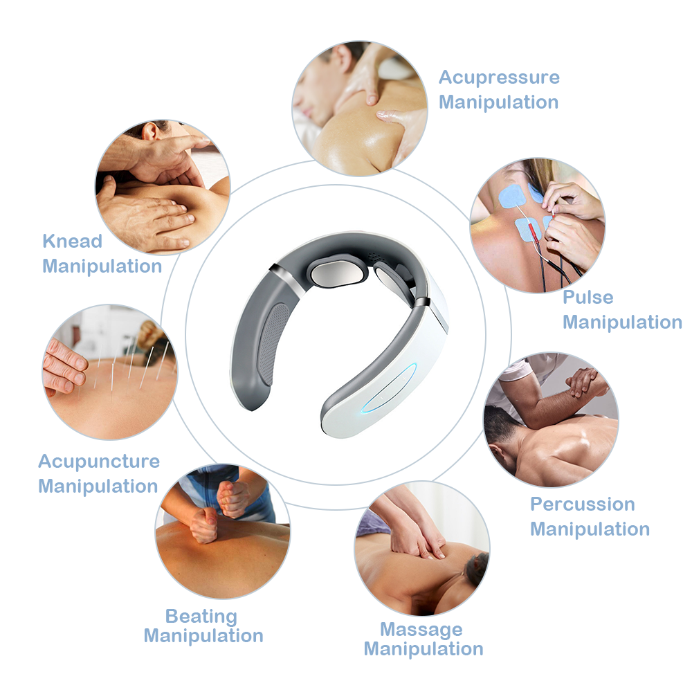 Jeeback Neck Massager Three-head Massage Design Neck Device Neck Massager  For Pain Deep Tissue Neck Massage Neck Massager With Heat Lightweight and