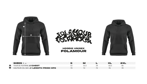 Size Guide hoodie Folamour