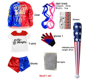 Harley Quinn Girls Cosplay Costume Set for Carnival - All Halloween Costumes