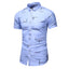 Style Design Short Sleeve Casual Shirt Men Print Beach Blouse