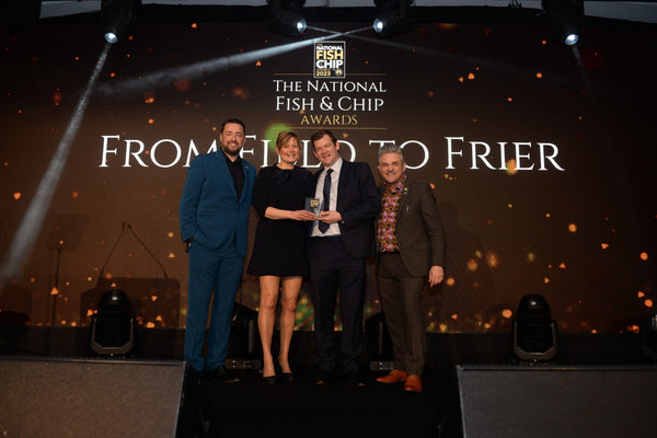 Sarah Heward from The Real Food Cafe with National Fish & Chips trophy