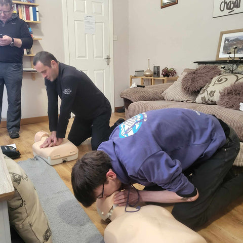 First aid training of the team at the real food cafe in tyndrum