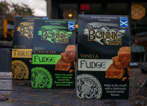 assorted selection of Bonnie Glen Tablet and Fudge sold at the Real Food Cafe in Tyndrum and also a prize for Toilet Twinning Fundraiser