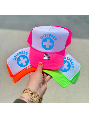 Neon Lifeguard Trucker - Lighthouse Boutique 