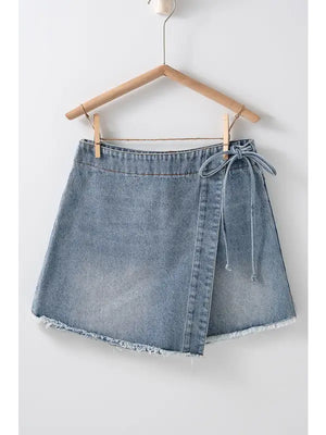 Denim Foldover Skort - Lighthouse Boutique 