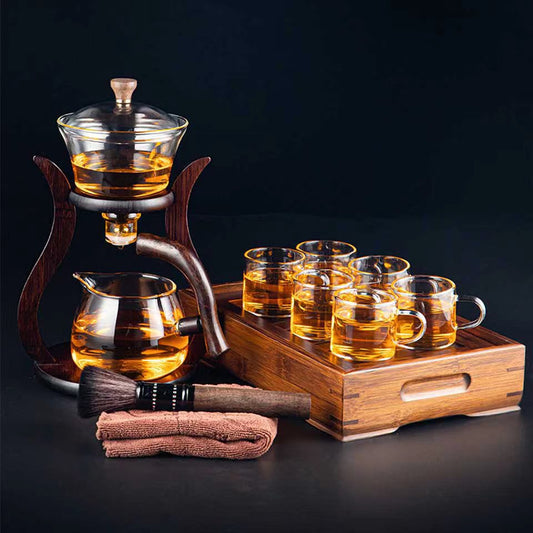 Shishi Ruyi Glass Automatic Tea Set Creative Kung Fu Automatic Tea Maker  Glass Teapot Tea Cup Afternoon Tea Tea Set 