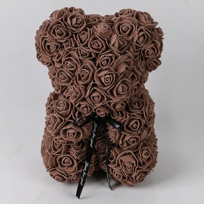 Valentine's Day Gift Rose Bear Eternal Flower Rose Teddy Bear PE Foam Bear 25cm Valentines Day - Glam Cosmos