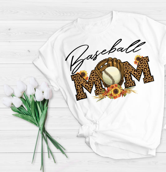 Baseball Mom Leopard - Digital Download Sublimation Design, PNG Files