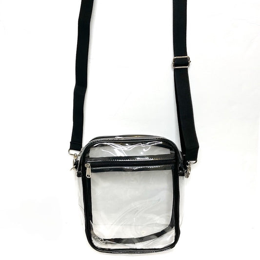 Gameday Clear Crossbody w/Guitar Strap & Tassel - Gold - Initial Styles  Jupiter Boutique