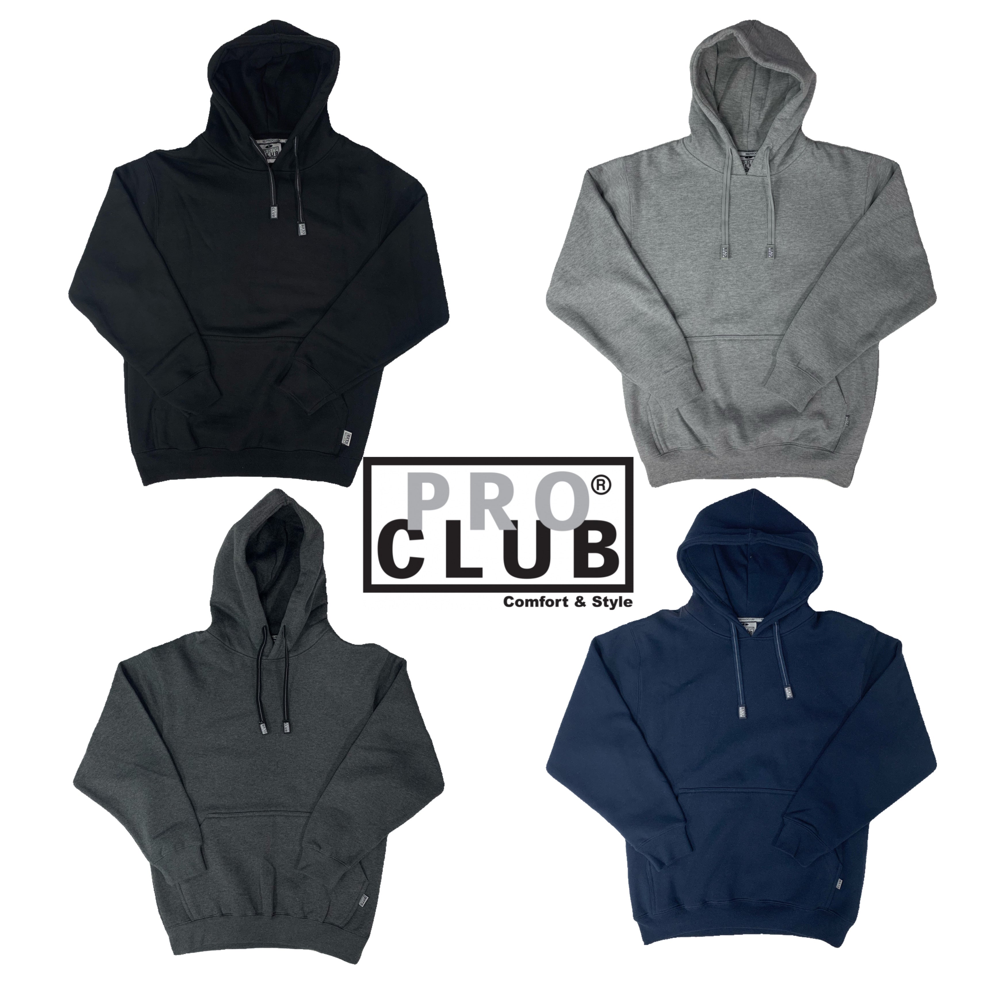 Pro Club Men's Heavyweight Full Zip Fleece Hoodie Black / Large