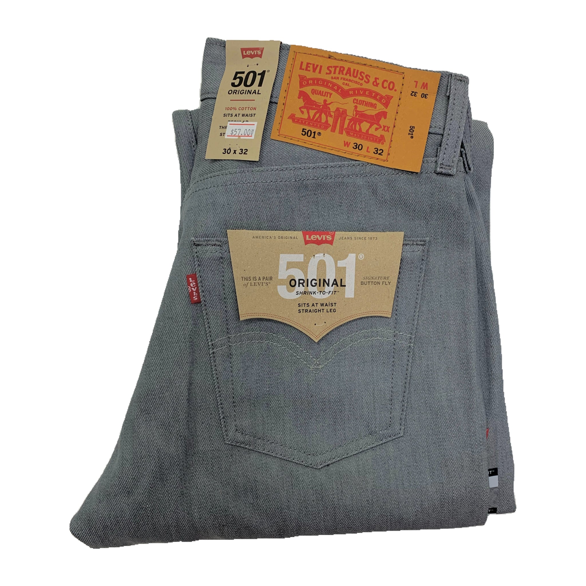 Levi's Men's 501 Original Straight Fit Jeans - Grey - Hibbett