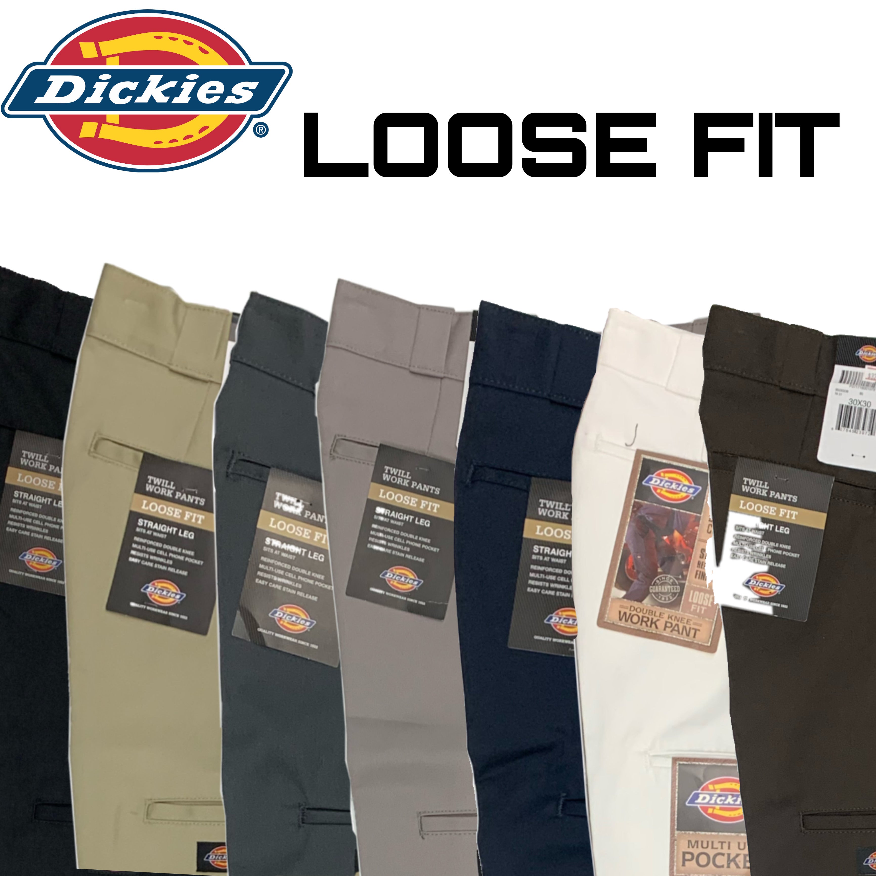 Dickies 283 Loose Fit Double Knee Black Mens Twill Work Pants |  Boardersonline.com.au
