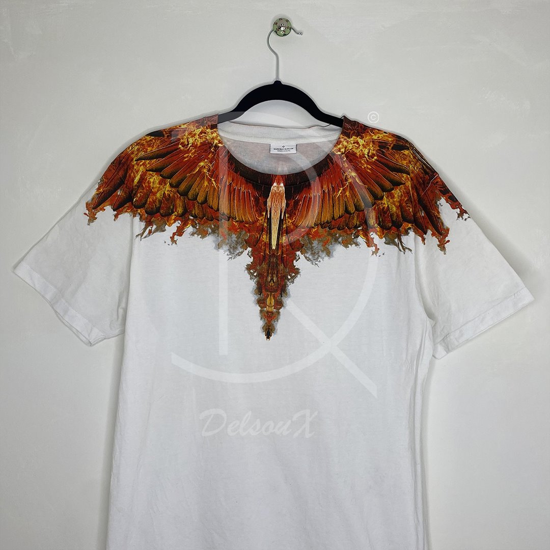 Læring Ødelægge anden Marcelo Burlon Men's White 'Flame And Wing' T-shirt (M) 🙀 – DelsouX  Universe