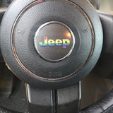 Steering Wheel Gay Pride, Progress Pride Jeep Emblem Sticker Decal - SDIncDecals