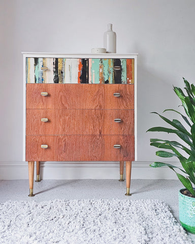 Upcycled Mid Century Chest of Drawers
