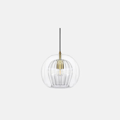 Nordic Globe Pendelleuchte Schlafzimmer Glas Klar/Bernstein