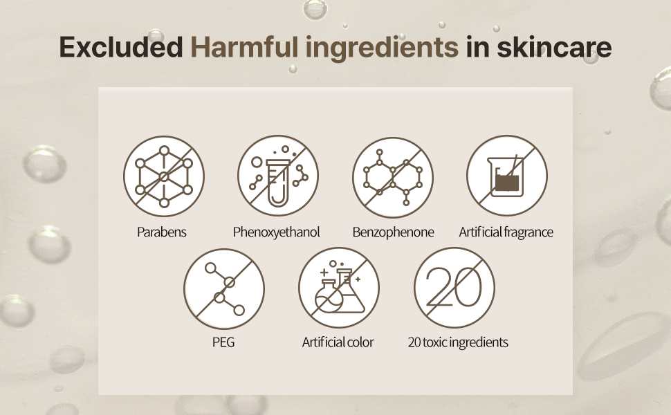 harmful ingredients name with the each ingredients slashed icon
