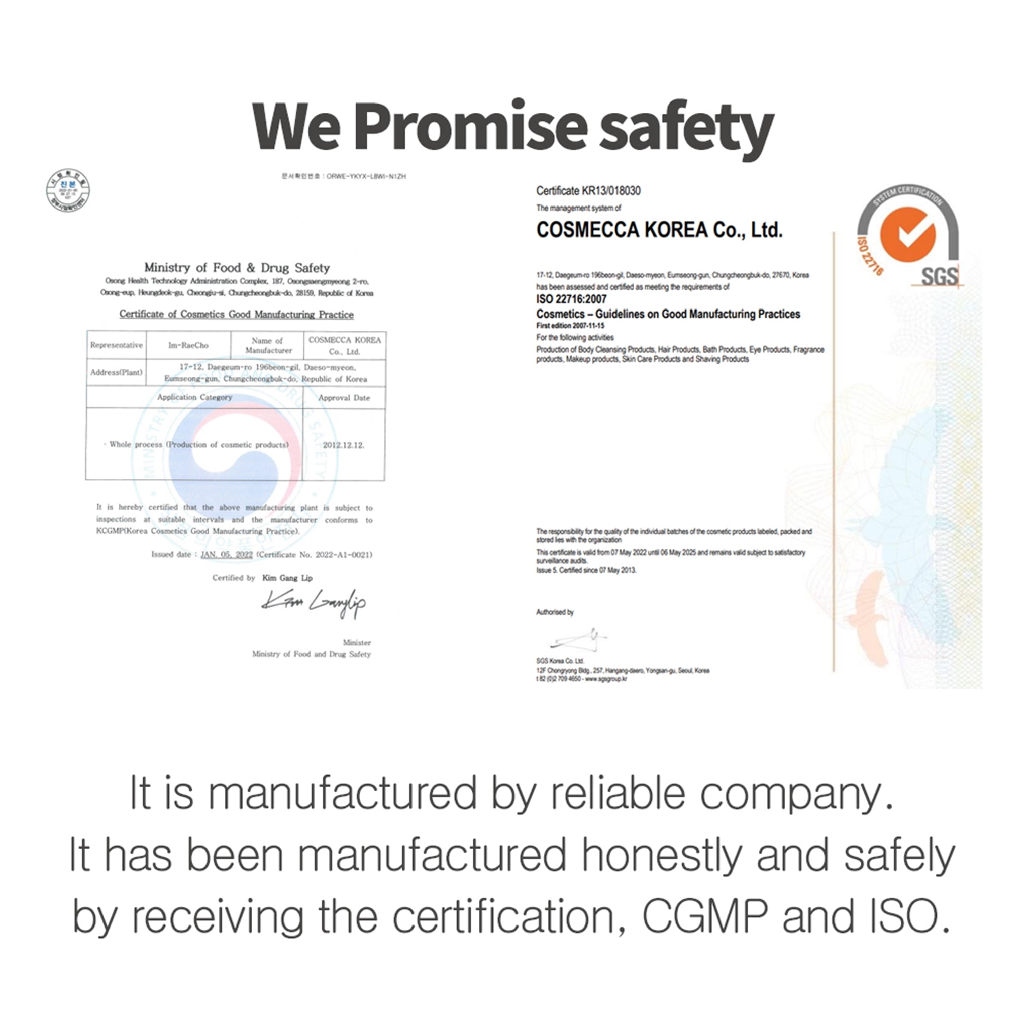 cgmp and iso certifications