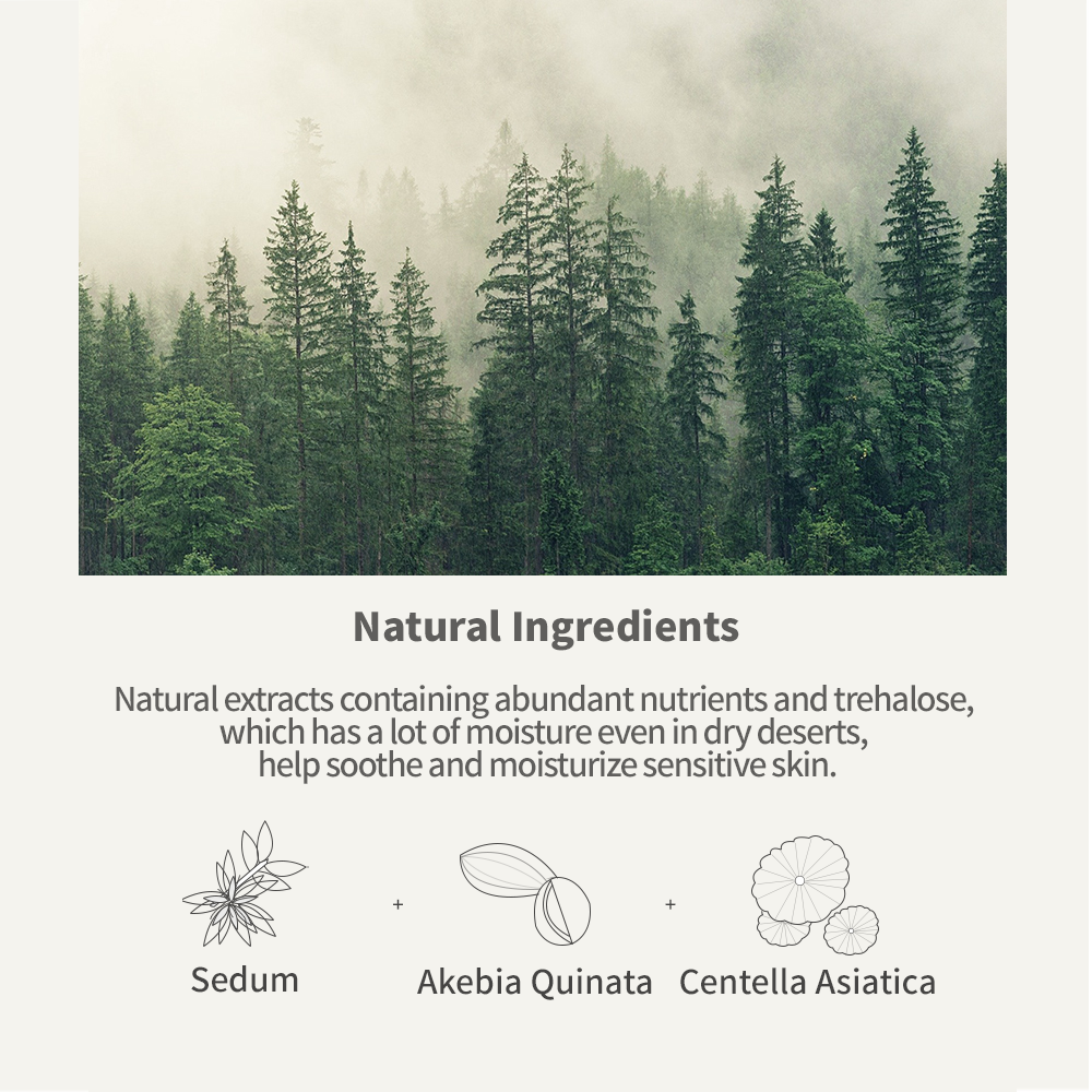 natural ingredients of serum, toner mist and cream