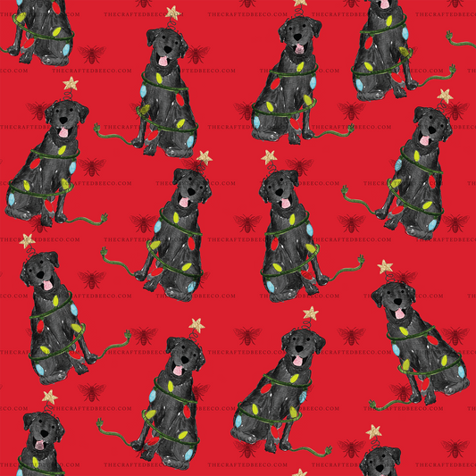 Festive Christmas Chocolate Lab Gift Wrap - Red – The Crafted Bee Co.