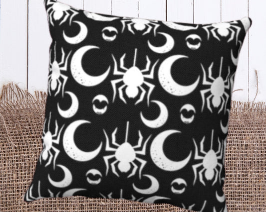 Bat Pattern Purple Halloween Gothic Throw Pillow