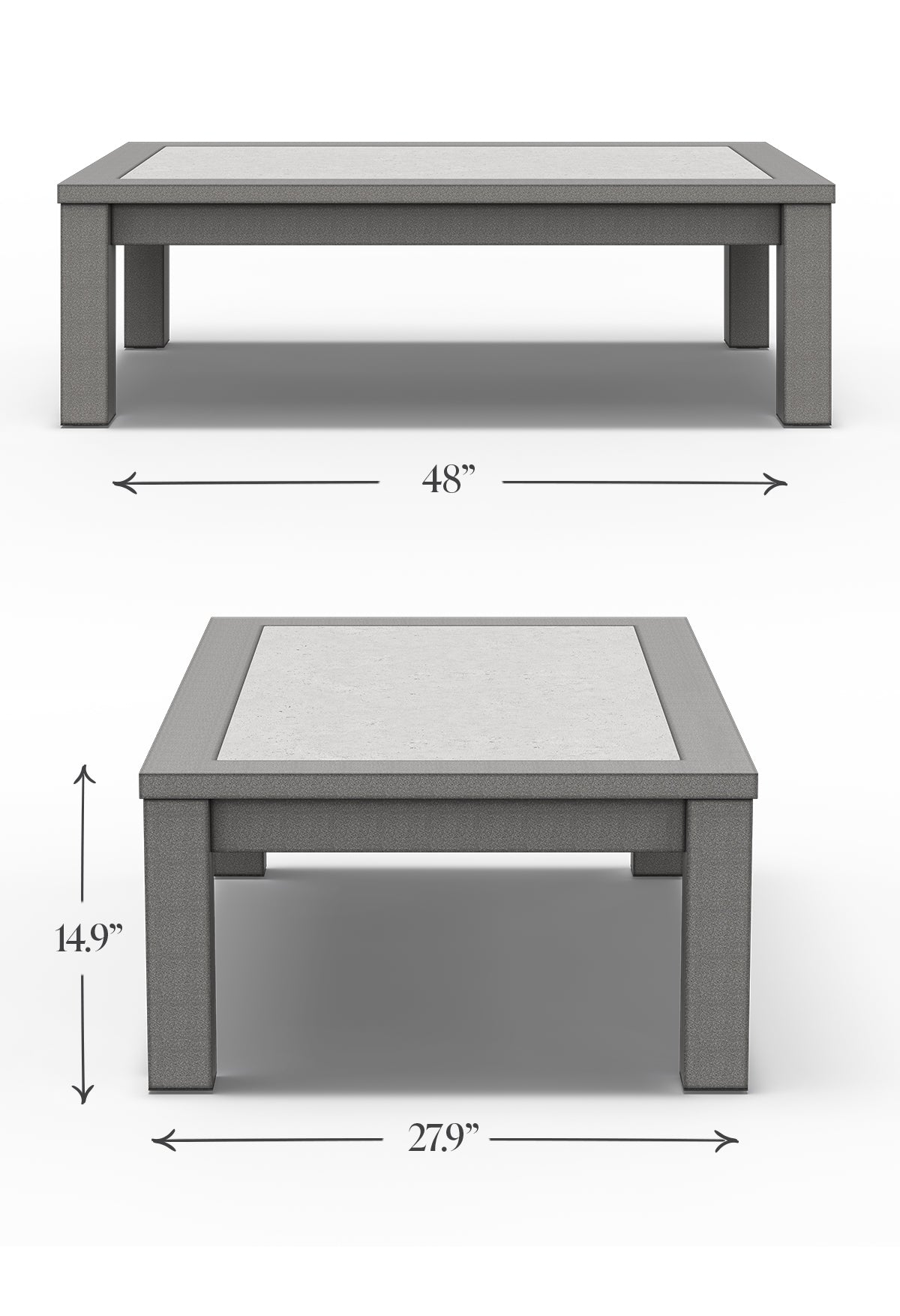 Outdoor Patio Sectional with Aluminum Coffee Table