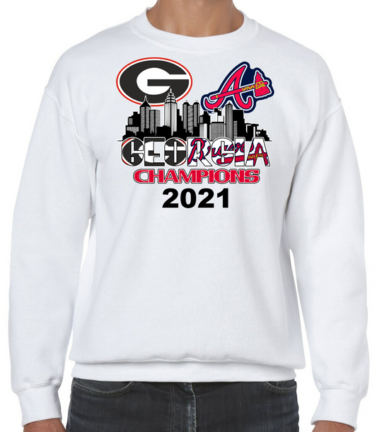 GA Champs Braves/UGA Gray Performance Hoodie Sweatshirt