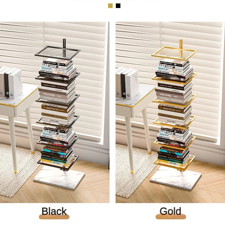 Wrought Iron Invisible Bookshelf Marble Bottom Bookcase_6