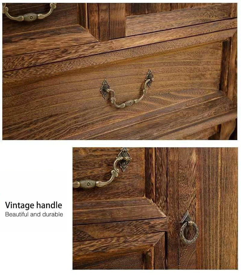 Vintage Rustic Storage Sofa Cabinet Nightstand_3