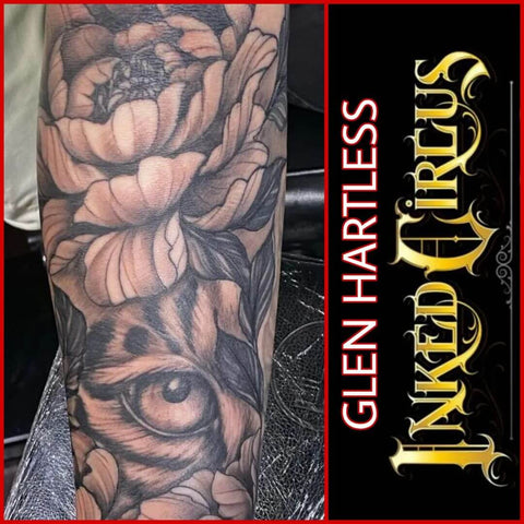 EMALLA's sponsored tattoo artist @glenhartless at Inked Circus Tattoo Expos