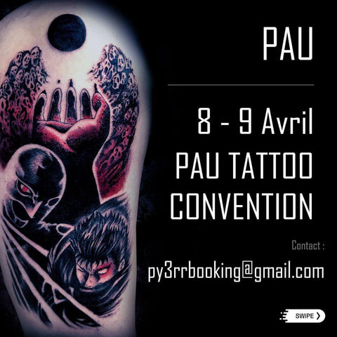 EMALLA's sponsored tattoo artist @py3rr at Pau tattoo convention