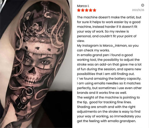 reviews about emalla machine from tattoo artists