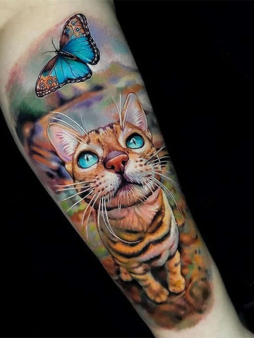 cat and butterfly sleeve piece