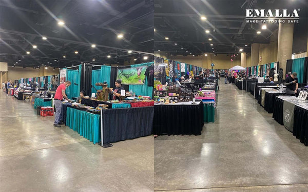 many booths at the Birmingham Tattoo Expo in United States supported by EMALLA