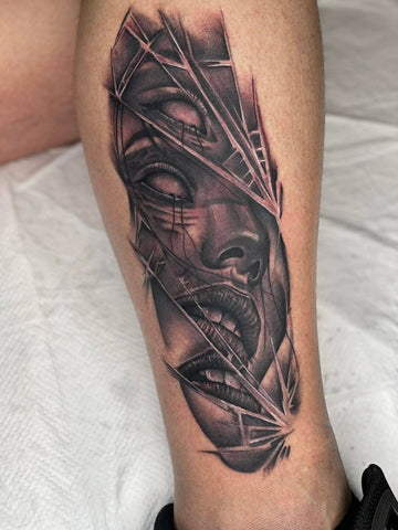 Black and grey style tattoo by @krispyklean_tattoos