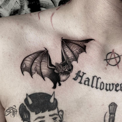 Halloween Bat Tattoo