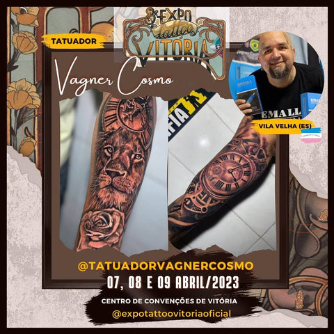 EMALLA's sponsored tattoo artist @tatuadorvagnercosmo at EXPO TATTOO VITÓRIA