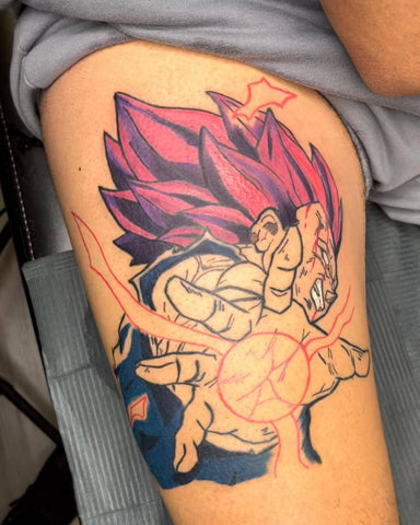 Colorful anime character tattoo