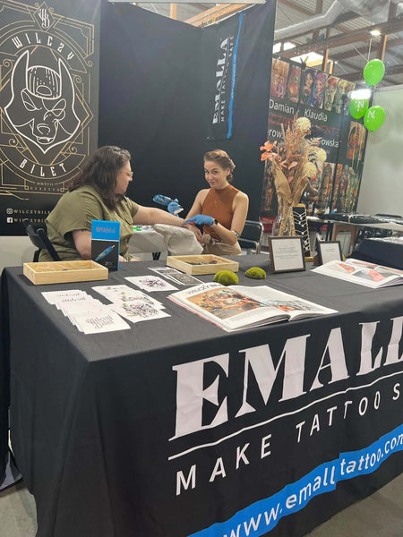 Emalla pro team artist tattooing at Tattoofest Convention Krakow in Poland